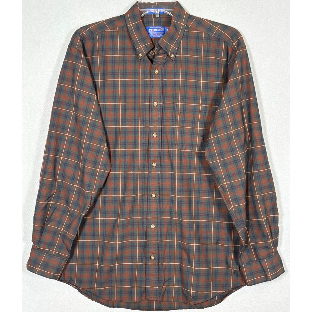 Vtg Pendleton Flannel Shirt Mens L Long Wool Authentic Fraser Hunting Tartan LS